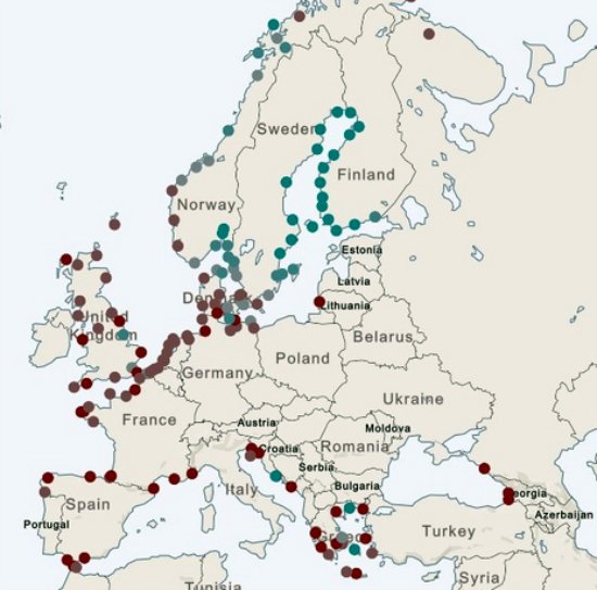 Meeresspiegel-Anstieg Europa